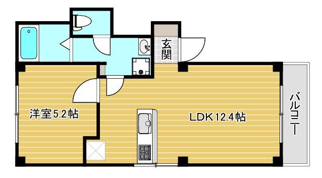 ベルトゥリー岡本山手(1LDK/4階)の間取り写真