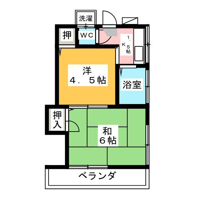 井上荘(2K/2階)の間取り写真