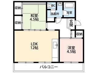 トモエコーポ(2LDK/3階)の間取り写真