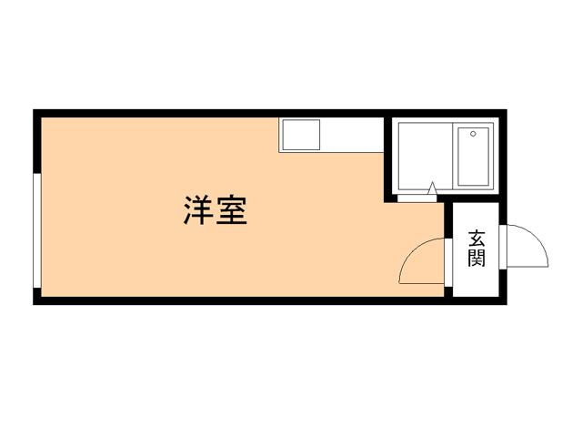 ハイツカレッヂB(ワンルーム/2階)の間取り写真
