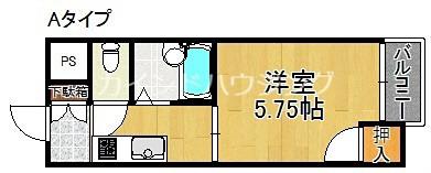 パークライフ住吉(1K/1階)の間取り写真