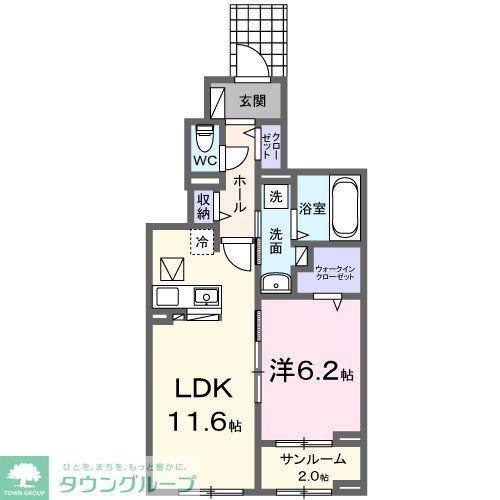 ベル・ファミーユ(1LDK/1階)の間取り写真