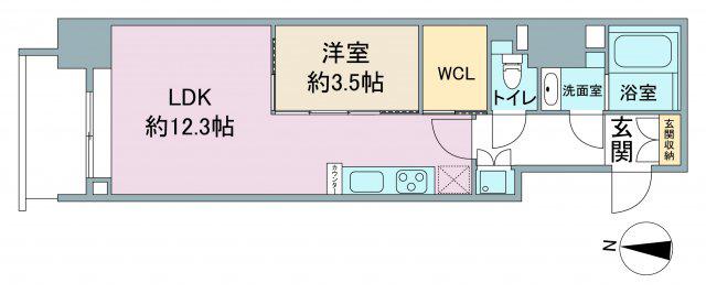 スリーアイランドタワー久屋大通(1LDK/12階)の間取り写真