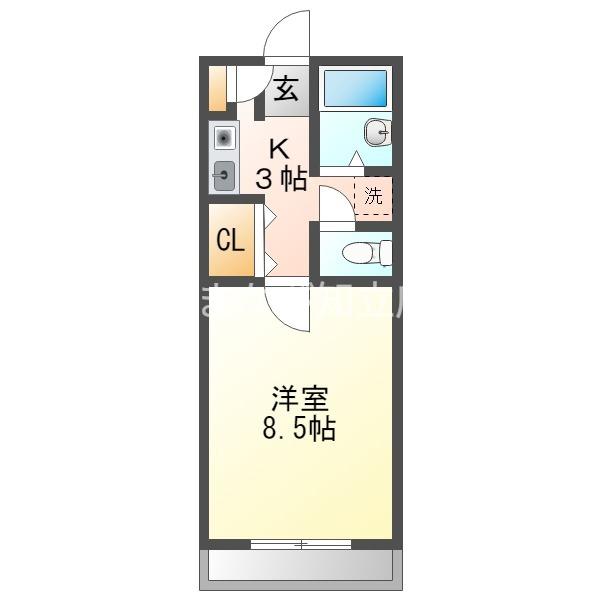 ロイヤルMIZUNO(1K/3階)の間取り写真