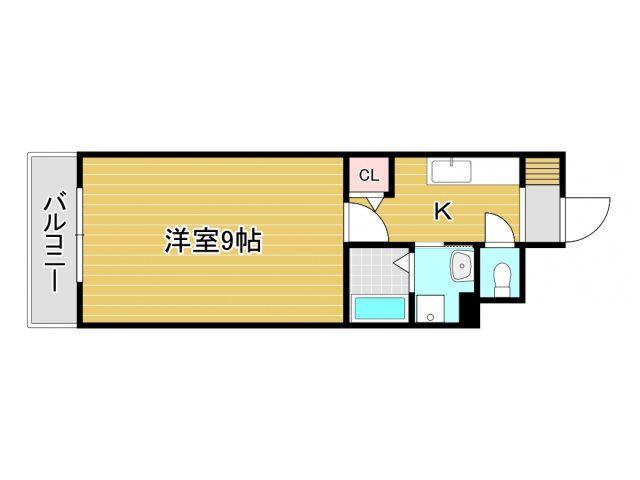 ヒルズ鍛冶町(1K/12階)の間取り写真
