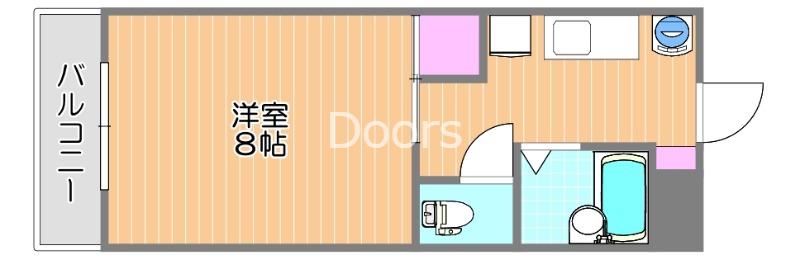 ゼブラハイツ(1K/1階)の間取り写真