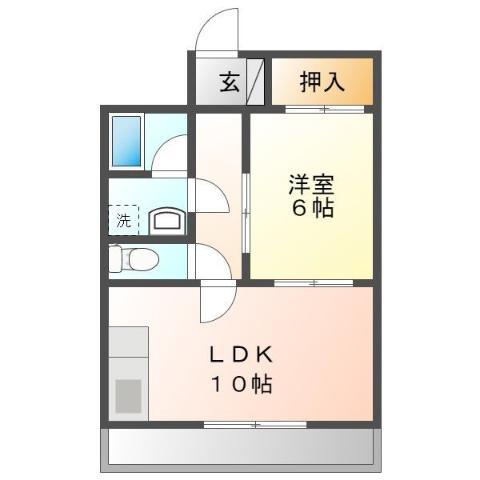 サンハイツ山田II(1LDK/3階)の間取り写真