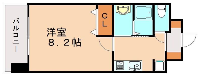 レジデンシャルHHA DAIMON(1K/2階)の間取り写真