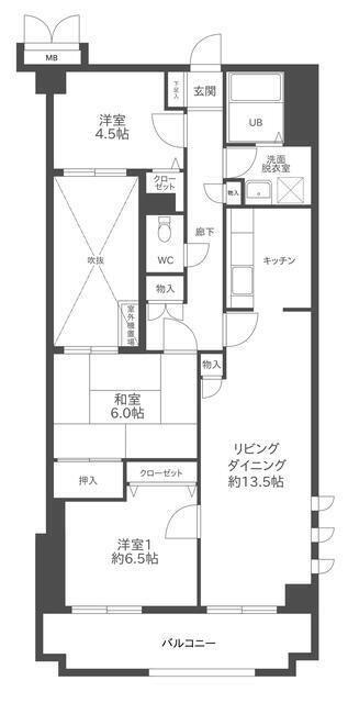 プレジール西新井(3LDK/5階)の間取り写真