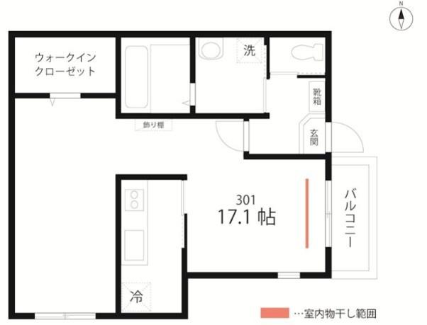 QUIET CRAB HOUSE MIX 羽田(1K/3階)の間取り写真