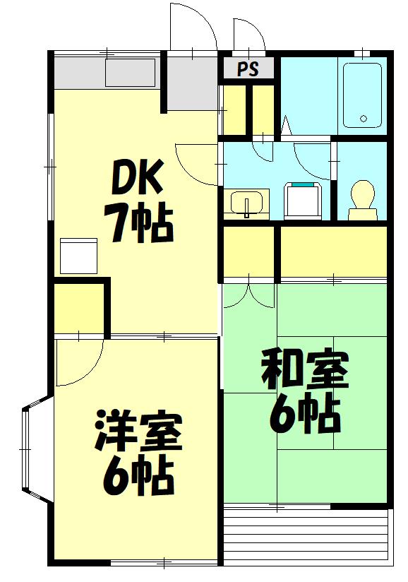 シャルマン成瀬(2DK/1階)の間取り写真