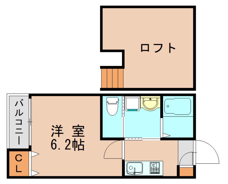 グレイス箱崎(1K/1階)の間取り写真