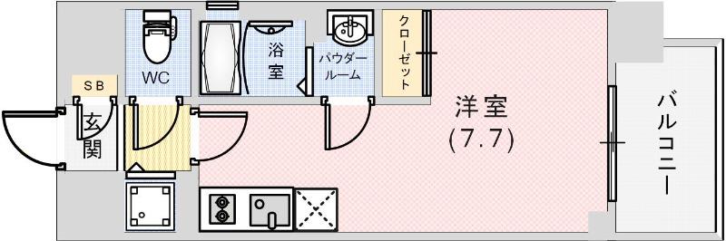 アスヴェル兵庫駅前(ワンルーム/9階)の間取り写真