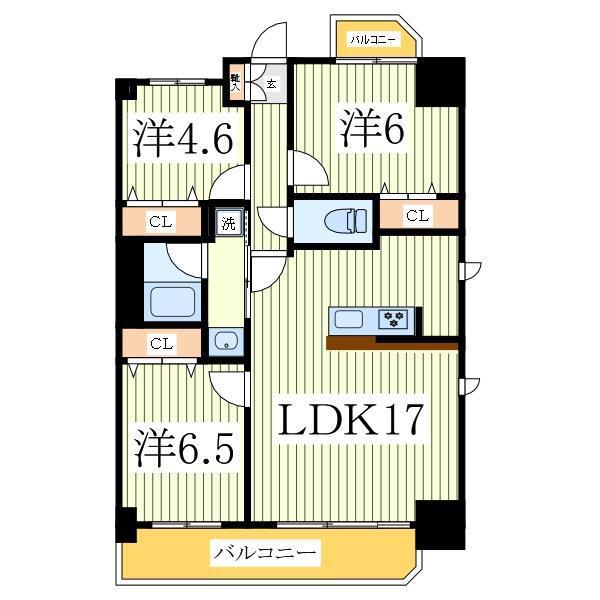 アンクレージュ(3LDK/3階)の間取り写真