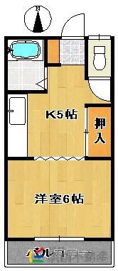 エクセル・N(1K/1階)の間取り写真