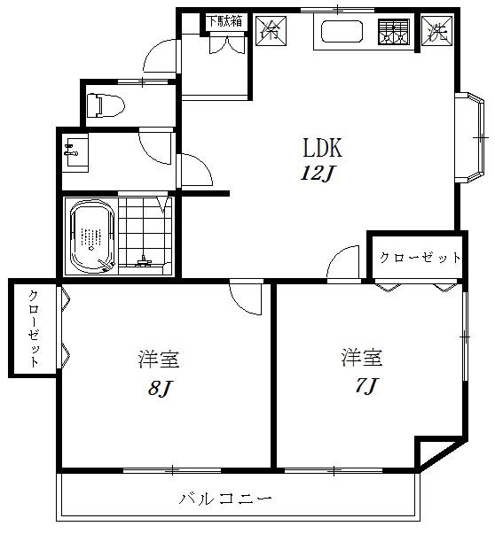 コフレドール(2LDK/2階)の間取り写真