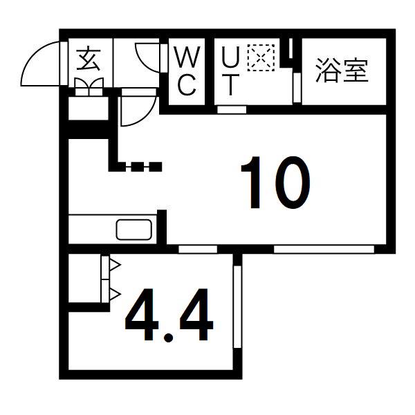 PREMIERE平岸(1LDK/4階)の間取り写真