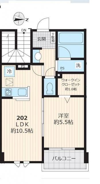 リバティ大泉学園(1LDK/2階)の間取り写真