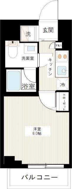 ラヴェニール横浜蒔田(1K/5階)の間取り写真