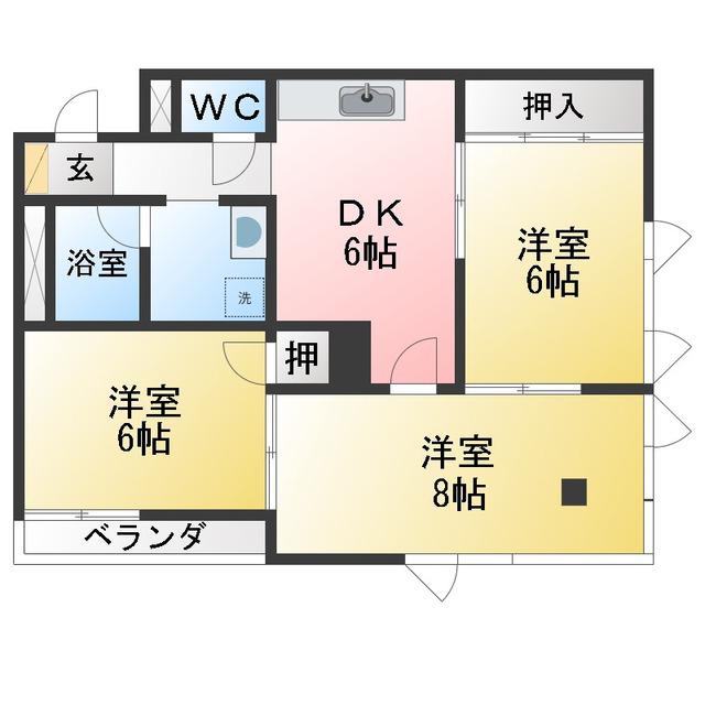 ハイムシャルム(3DK/2階)の間取り写真