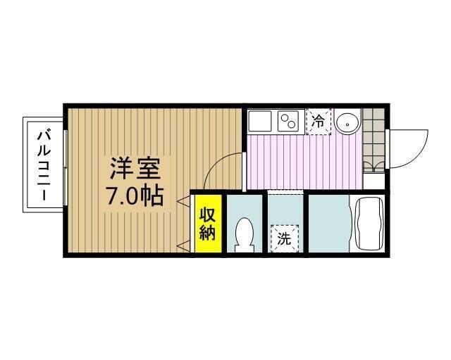 グレーシア美原(1K/2階)の間取り写真