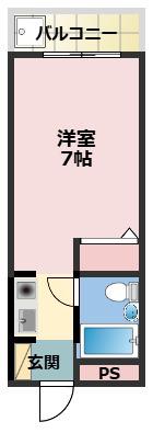 ホワイトハイツ(ワンルーム/3階)の間取り写真