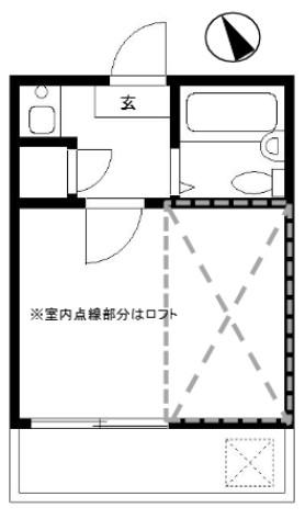 ネストつつじヶ丘(1K/1階)の間取り写真