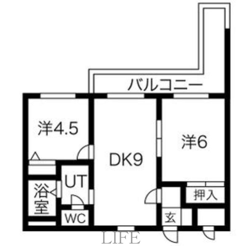アムール南郷(2DK/3階)の間取り写真