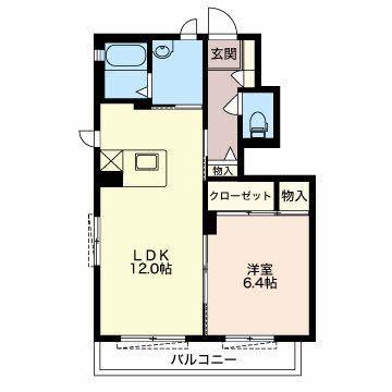 ファミールベルノI(1LDK/1階)の間取り写真