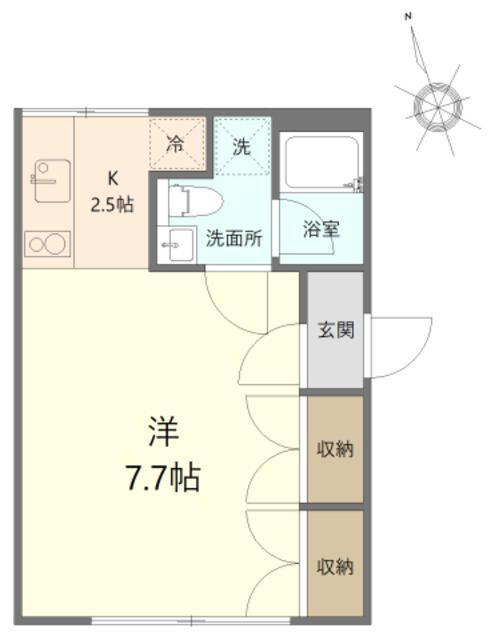 NEW PALCOURT(1K/2階)の間取り写真