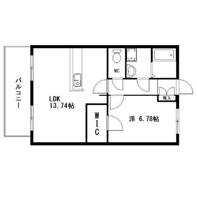 サウスコート(1LDK/1階)の間取り写真