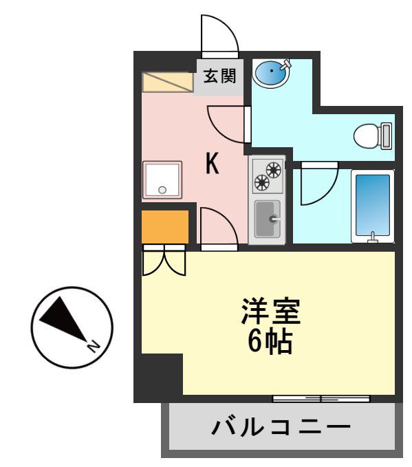 メインステージ新小岩(1K/2階)の間取り写真