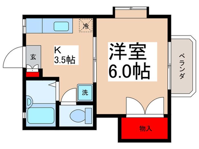ハイムエストⅠ(1K/2階)の間取り写真