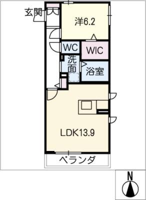 レジーナ(1LDK/3階)の間取り写真