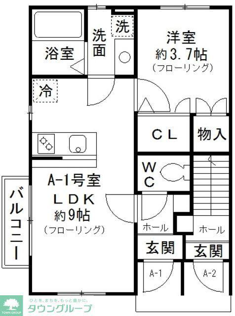 ベルフラワー(1LDK/1階)の間取り写真