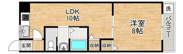 レオハイム長尾III(1LDK/2階)の間取り写真