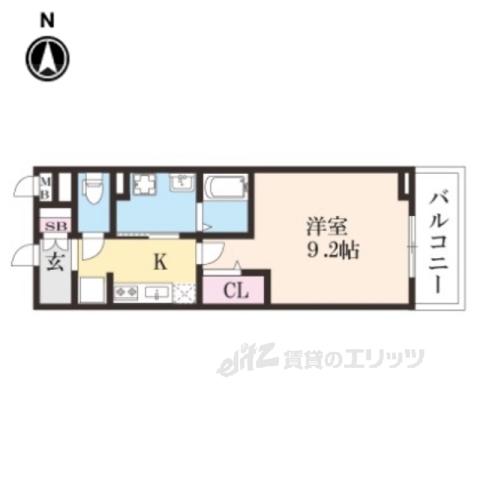 ストーリーズ うずまさ(1K/2階)の間取り写真