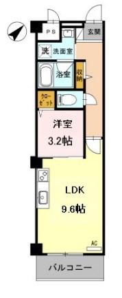 EAGLES NEST(1LDK/3階)の間取り写真