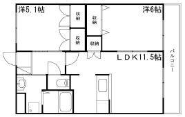 ライツェント パレス(2LDK/1階)の間取り写真