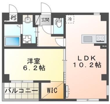 灘区水道筋マンション(1LDK/3階)の間取り写真