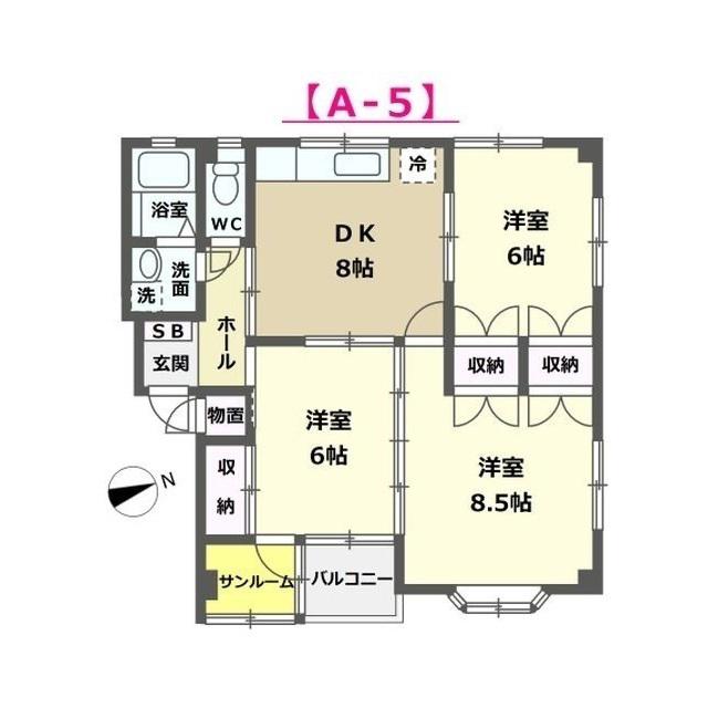Sビルグローリー(3DK/2階)の間取り写真