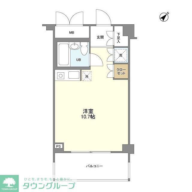 パティオス1番街(ワンルーム/2階)の間取り写真
