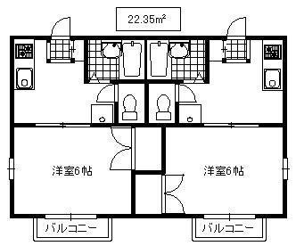 第2ハシバハイツ(1K/2階)の間取り写真