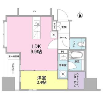 リバーレ東新宿(1LDK/5階)の間取り写真