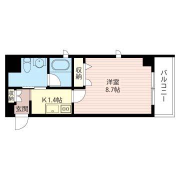 ルブラン池上(1K/3階)の間取り写真