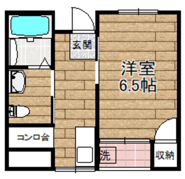 明輝春日マンション(1K/1階)の間取り写真