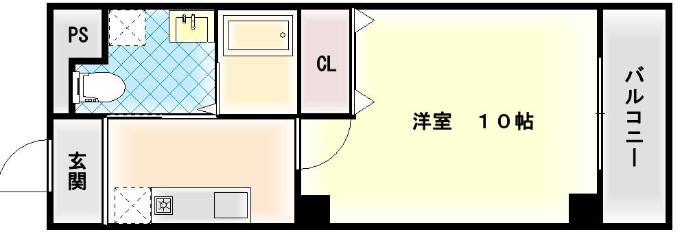 美和パラディ荒本西(1K/9階)の間取り写真