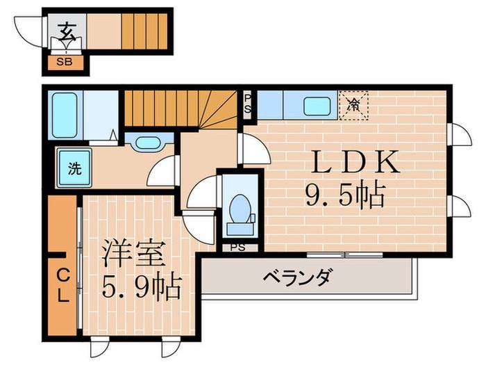 アクティ勧修(1LDK/2階)の間取り写真