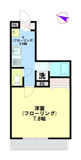 ステージMSJ(1K/2階)の間取り写真