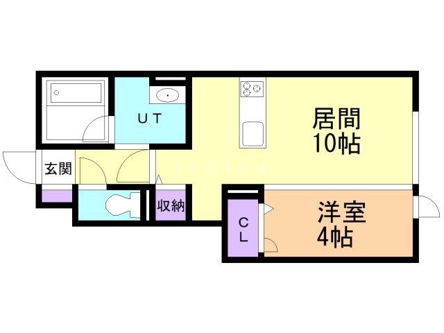 TORISIA青森中央(1LDK/1階)の間取り写真
